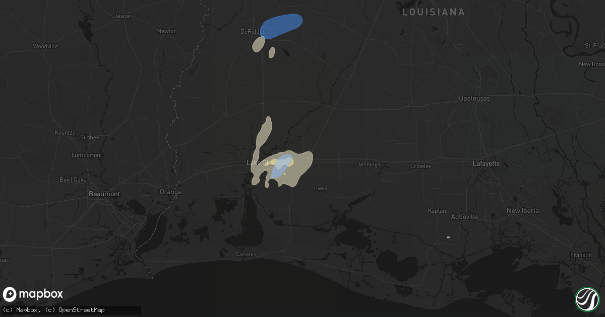 Hail map in Iowa, LA on May 23, 2026