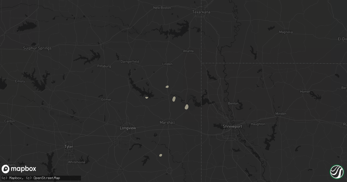 Hail map in Jefferson, TX on May 23, 2026