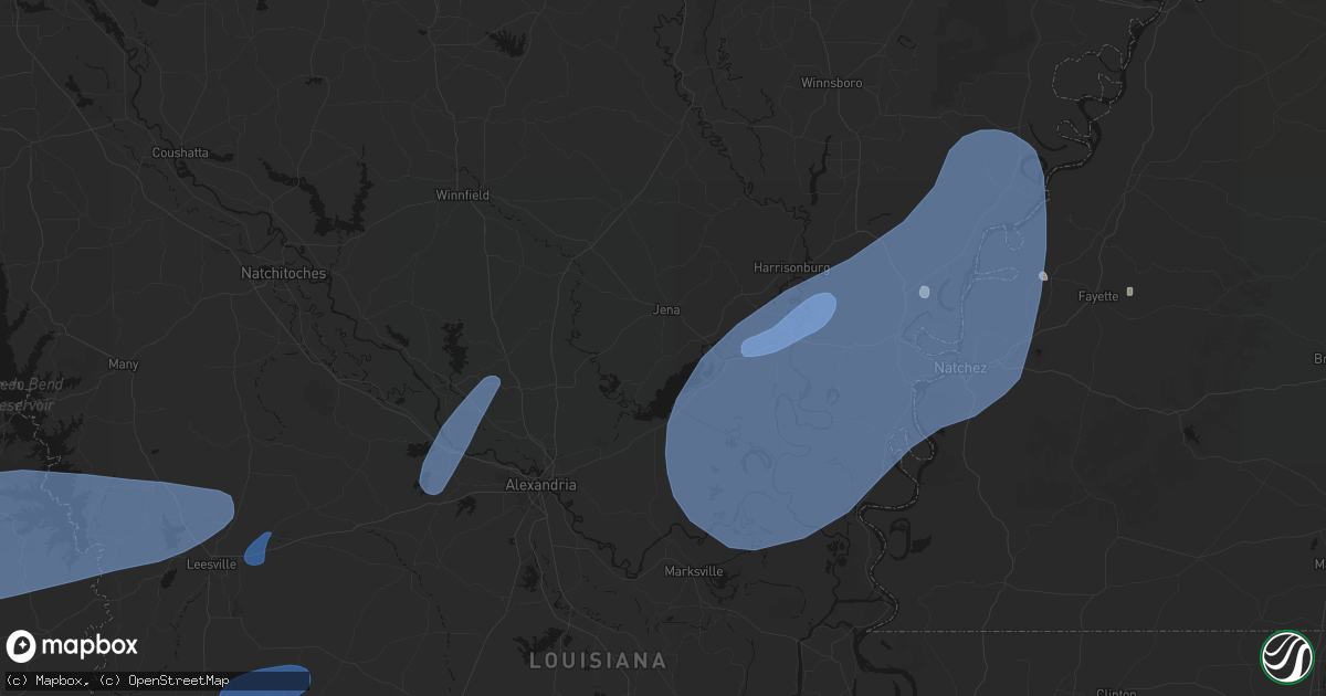 Hail map in Jena, LA on May 23, 2026