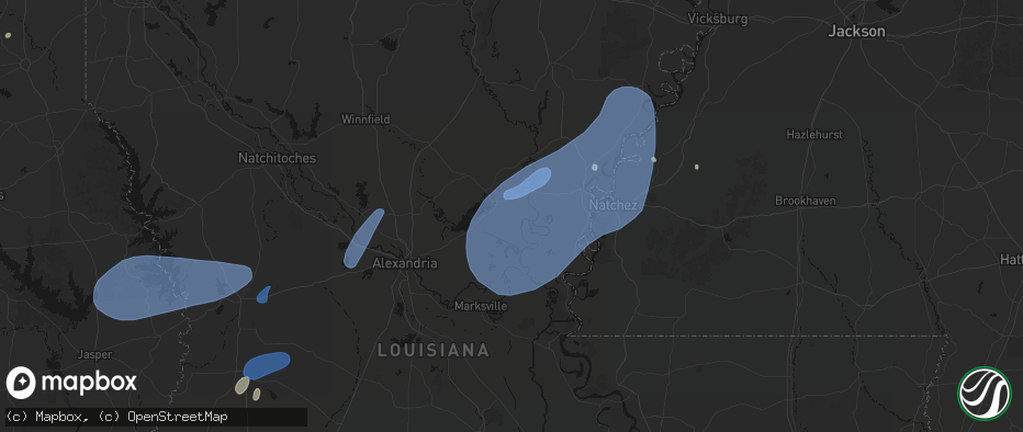 Hail map in Jonesville, LA on May 23, 2026