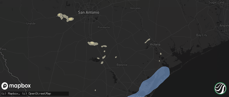 Hail map in Kenedy, TX on May 23, 2026
