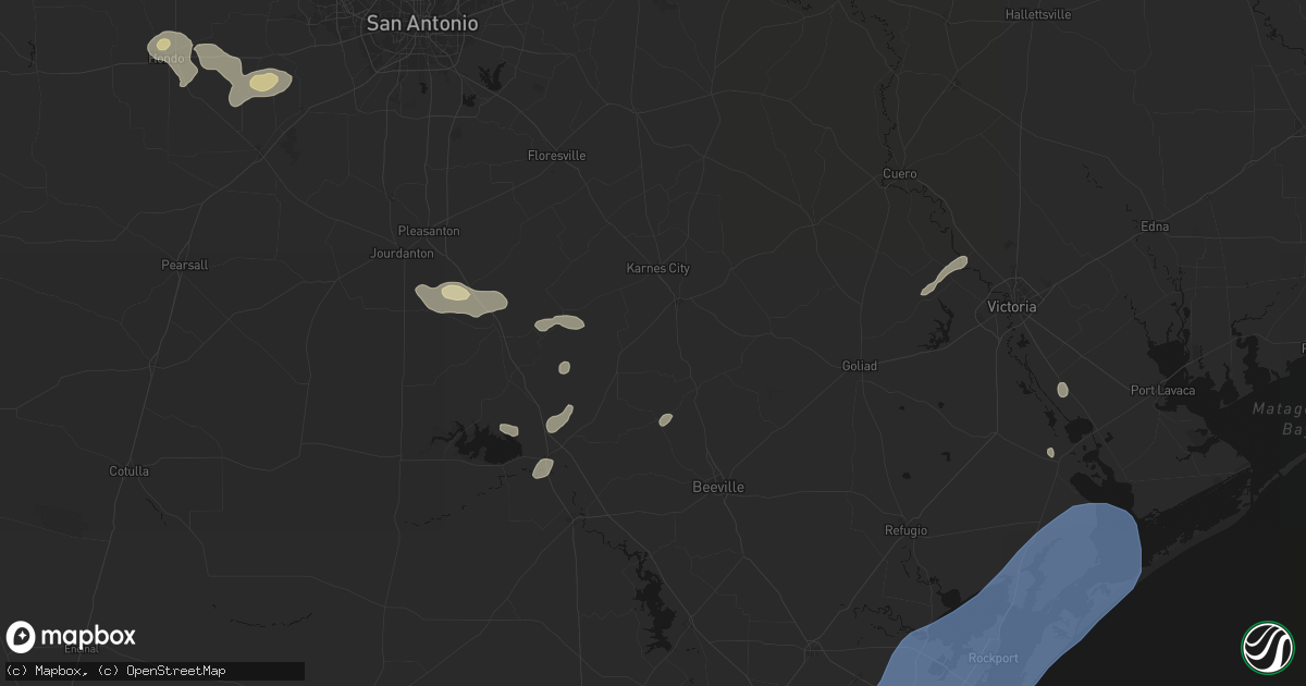 Hail map in Kenedy, TX on May 23, 2026