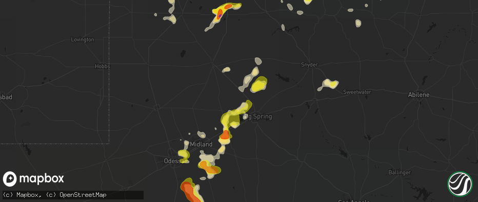 Hail map in Knott, TX on May 23, 2026