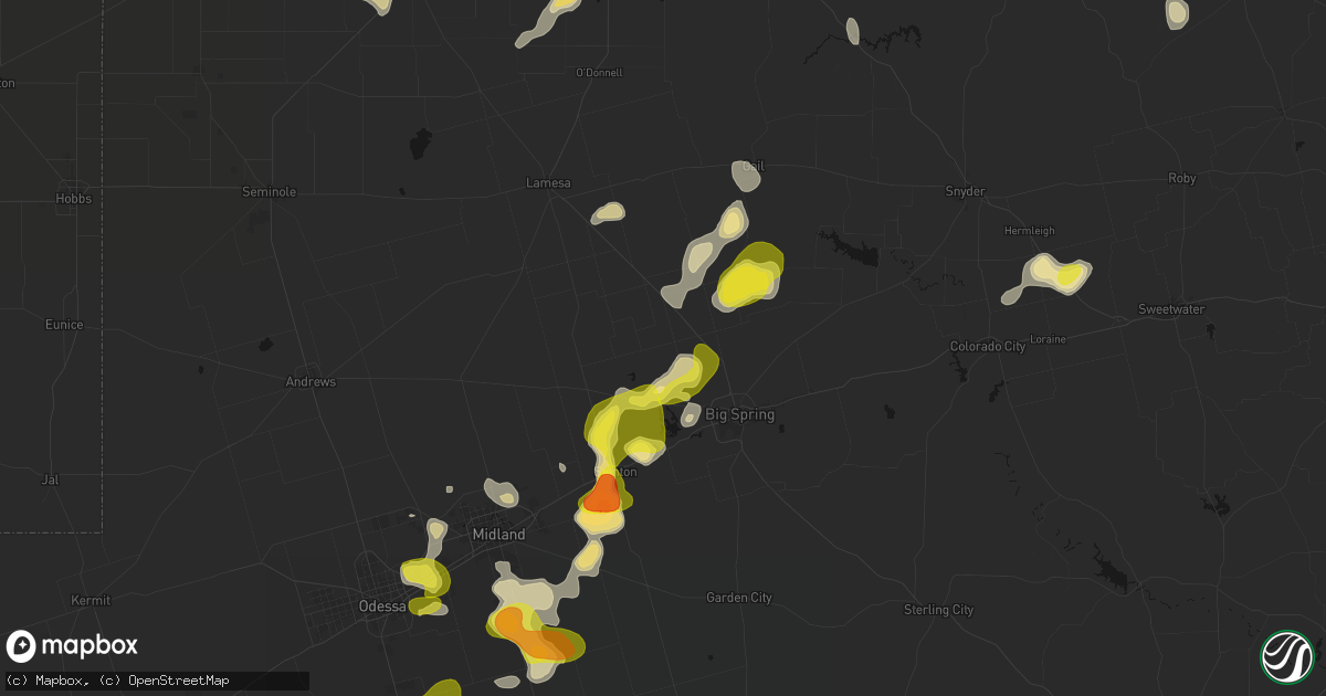 Hail map in Knott, TX on May 23, 2026