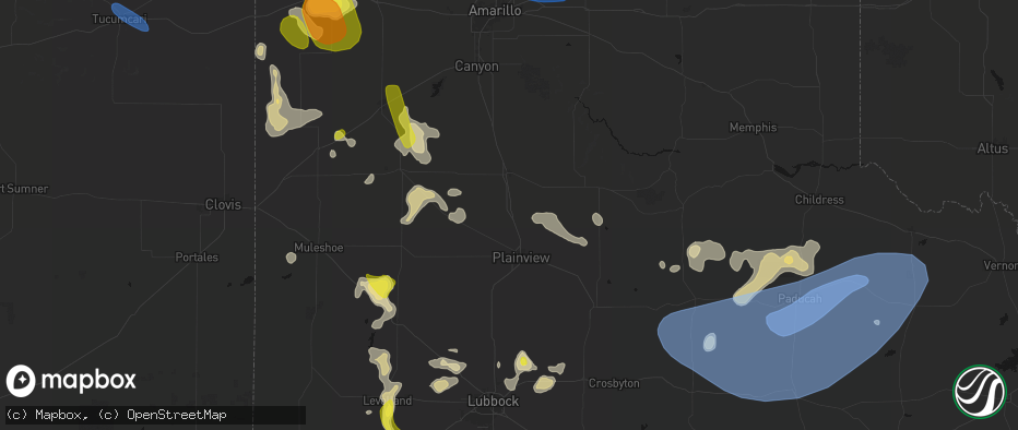 Hail map in Kress, TX on May 23, 2026