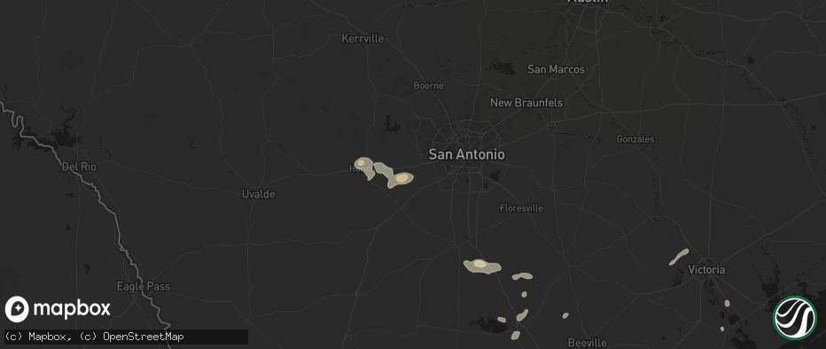 Hail map in La Coste, TX on May 23, 2026