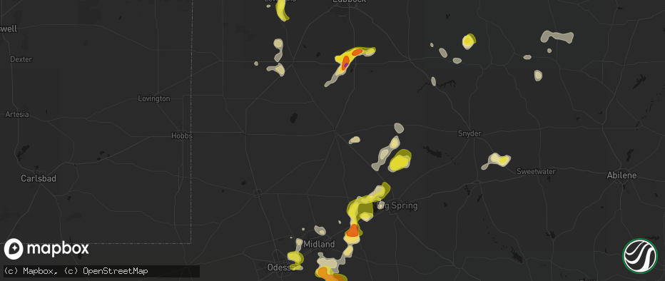 Hail map in Lamesa, TX on May 23, 2026