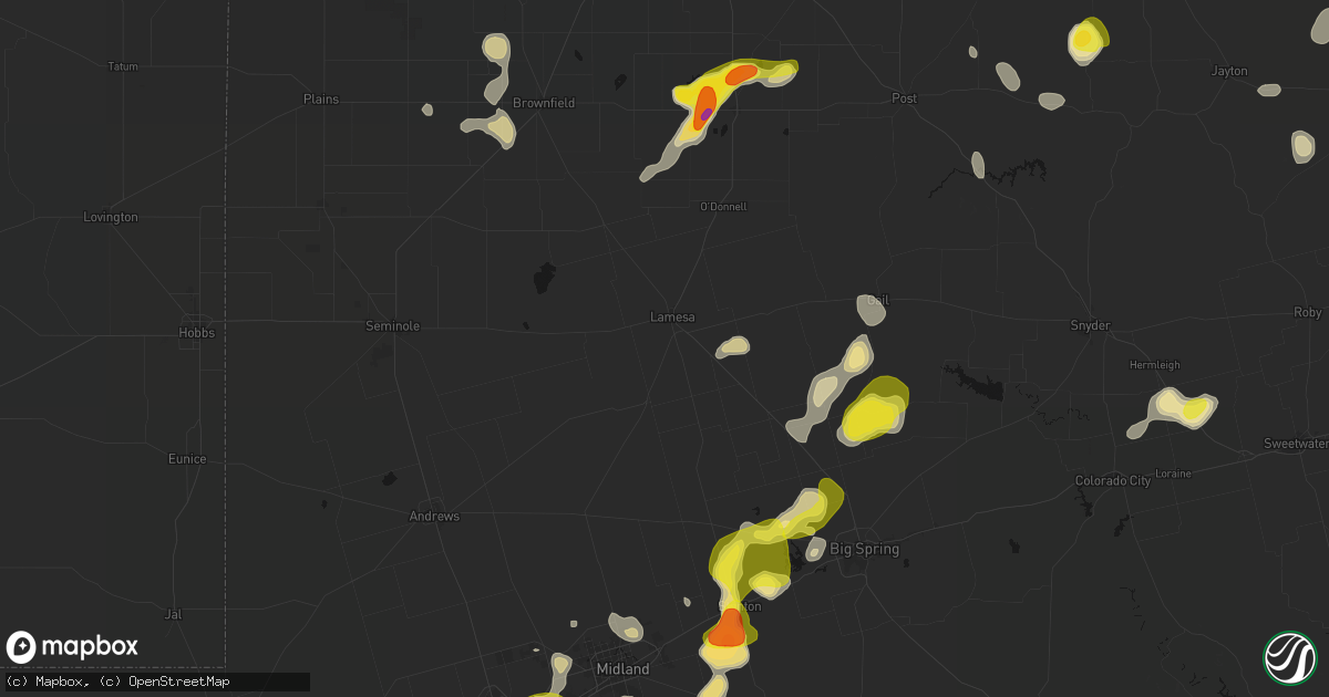 Hail map in Lamesa, TX on May 23, 2026