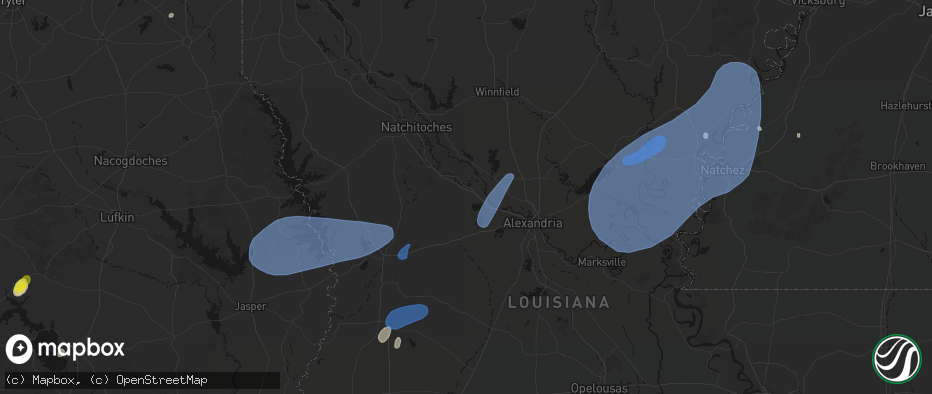 Hail map in Lena, LA on May 23, 2026