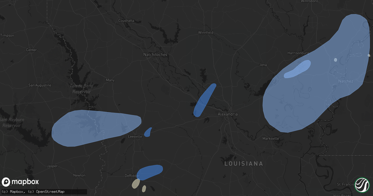 Hail map in Lena, LA on May 23, 2026