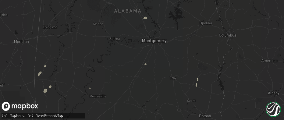 Hail map in Letohatchee, AL on May 23, 2026