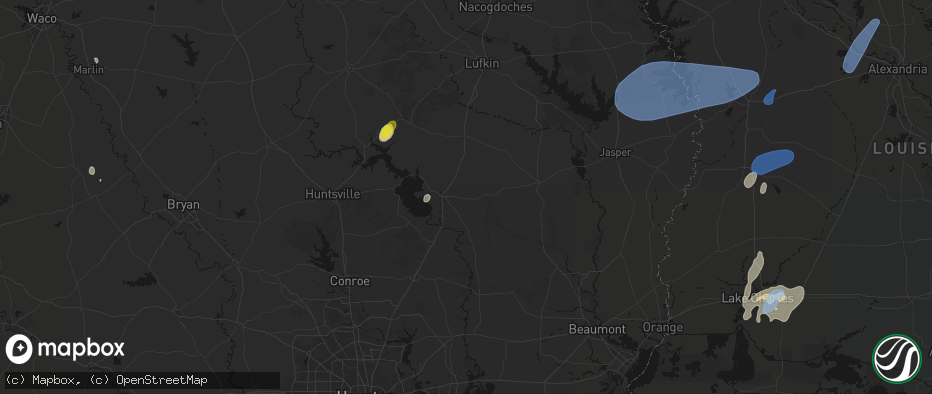 Hail map in Livingston, TX on May 23, 2026