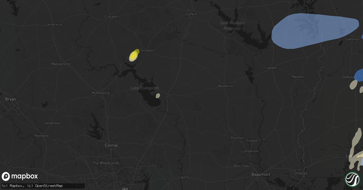 Hail map in Livingston, TX on May 23, 2026