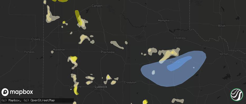 Hail map in Lockney, TX on May 23, 2026