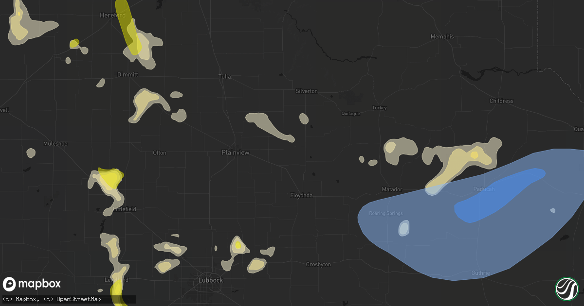 Hail map in Lockney, TX on May 23, 2026