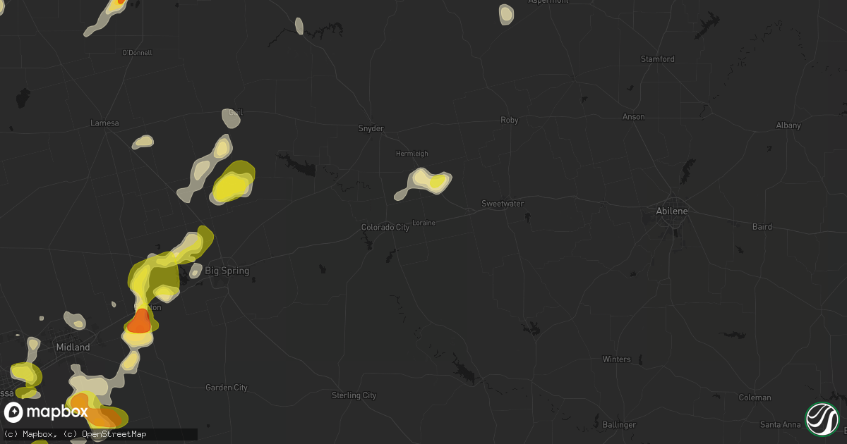 Hail map in Loraine, TX on May 23, 2026