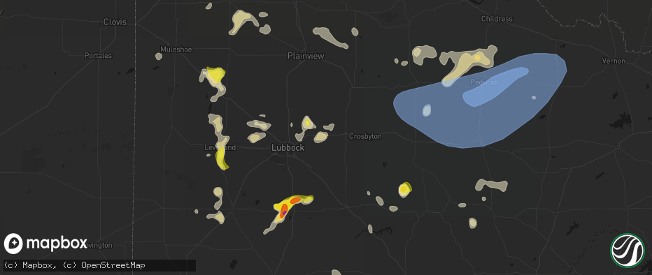 Hail map in Lorenzo, TX on May 23, 2026
