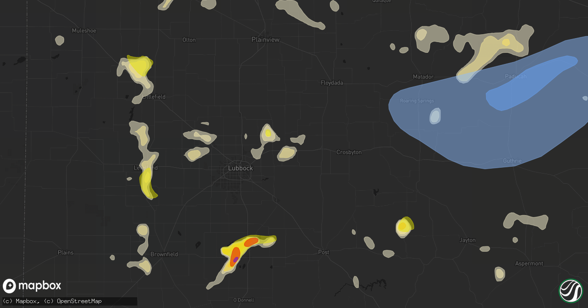 Hail map in Lorenzo, TX on May 23, 2026