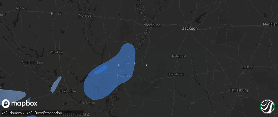 Hail map in Lorman, MS on May 23, 2026