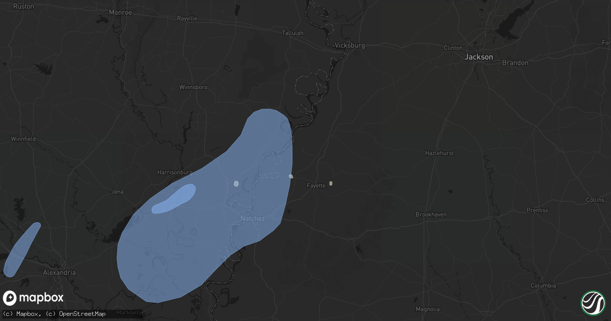Hail map in Lorman, MS on May 23, 2026