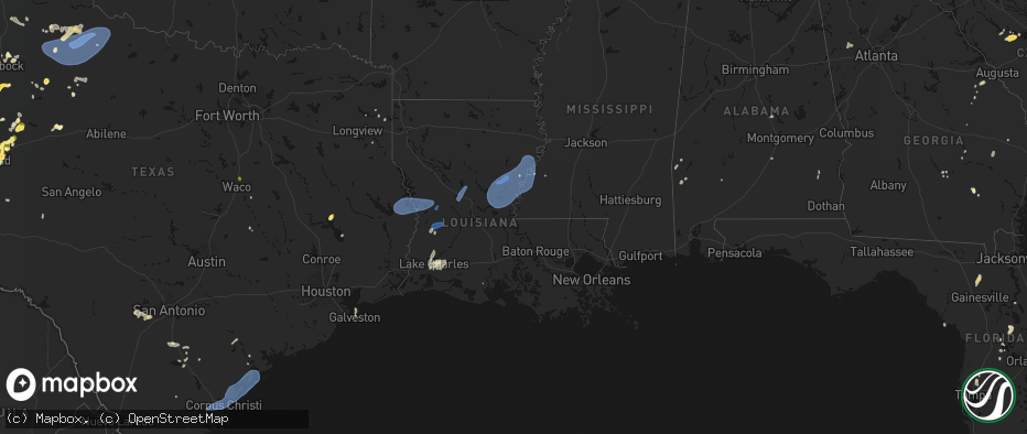 Hail map in Louisiana on May 23, 2026