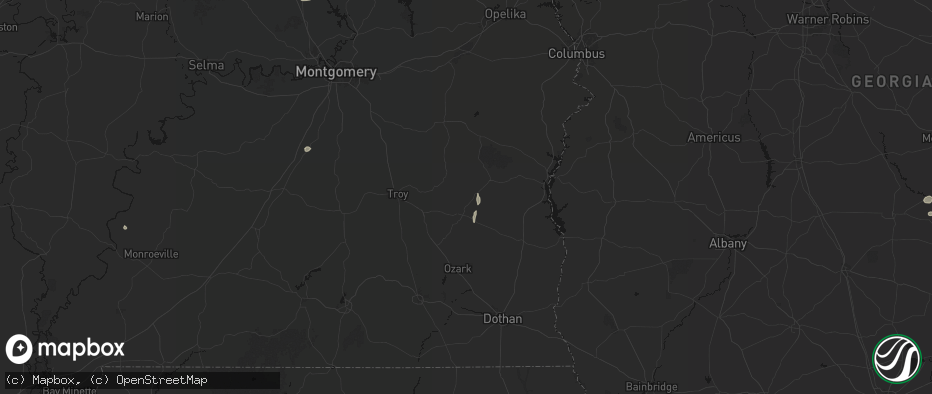 Hail map in Louisville, AL on May 23, 2026