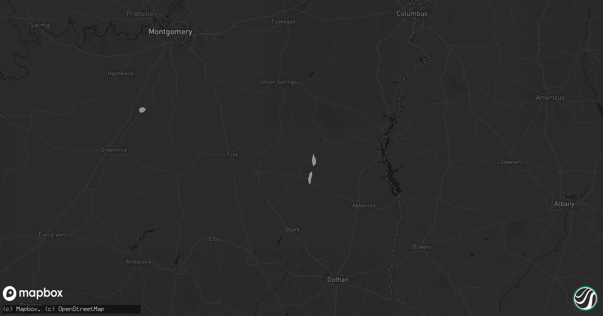 Hail map in Louisville, AL on May 23, 2026
