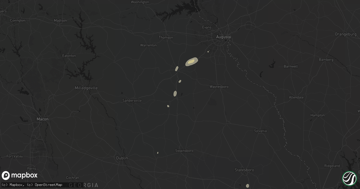 Hail map in Louisville, GA on May 23, 2026