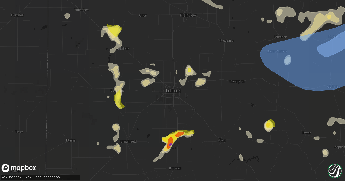 Hail map in Lubbock, TX on May 23, 2026