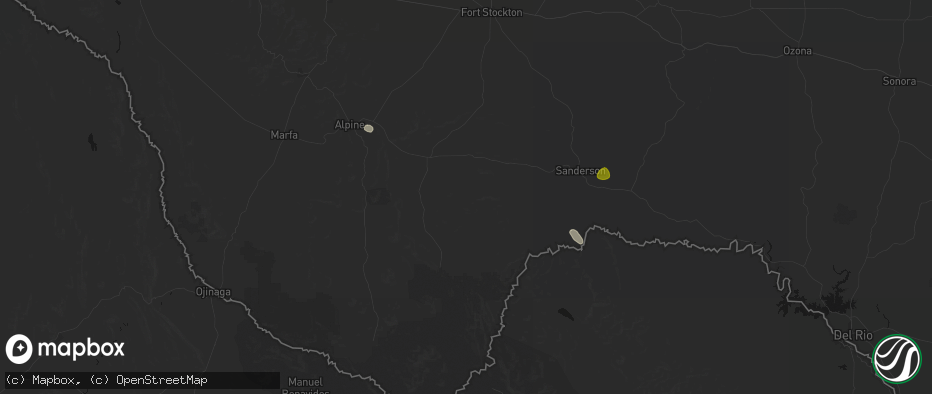 Hail map in Marathon, TX on May 23, 2026