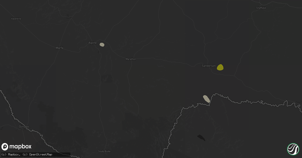 Hail map in Marathon, TX on May 23, 2026