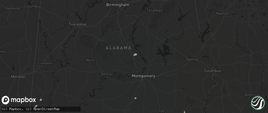 Hail map in Marbury, AL on May 23, 2026