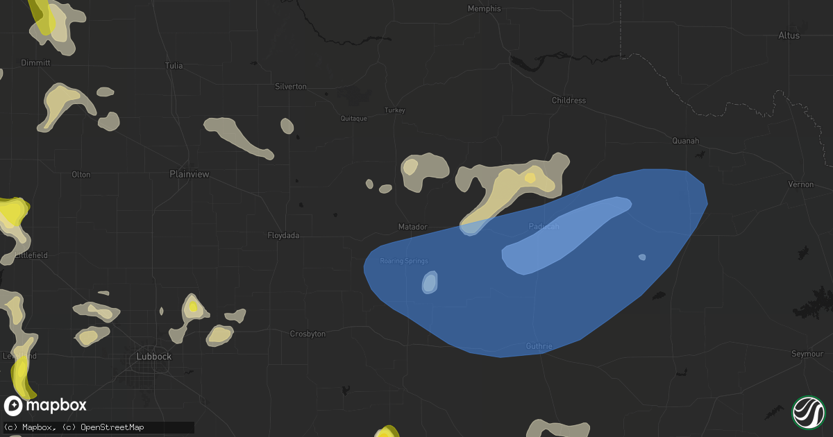 Hail map in Matador, TX on May 23, 2026