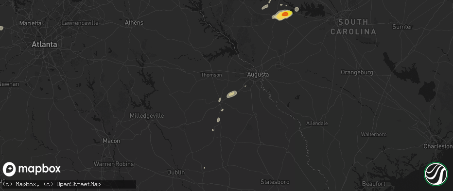 Hail map in Matthews, GA on May 23, 2026