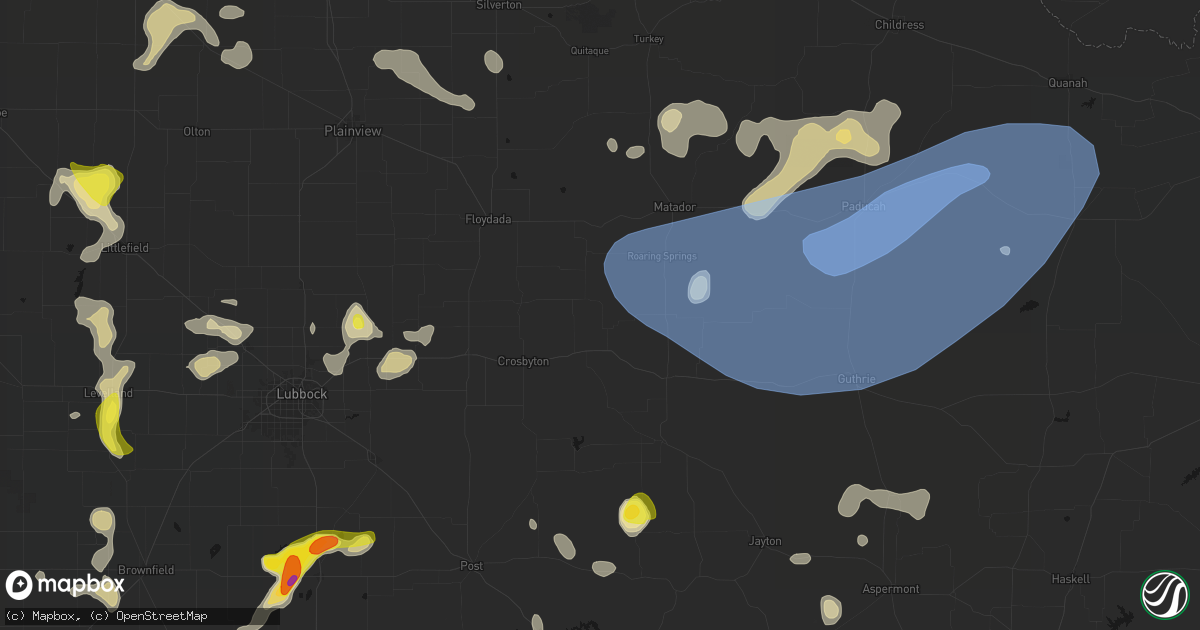 Hail map in Mcadoo, TX on May 23, 2026