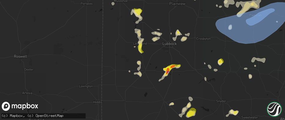 Hail map in Meadow, TX on May 23, 2026