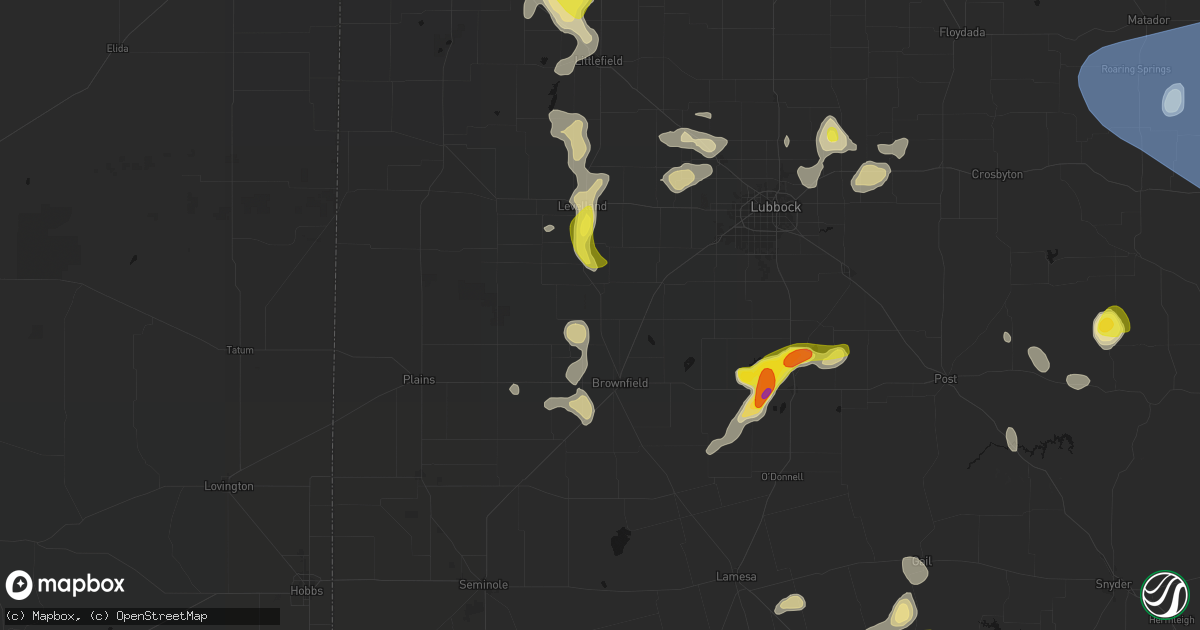 Hail map in Meadow, TX on May 23, 2026