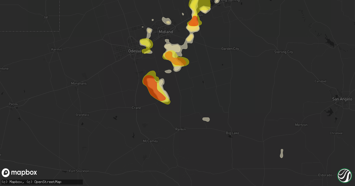 Hail map in Midkiff, TX on May 23, 2026