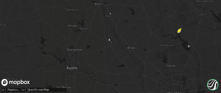 Hail map in Milano, TX on May 23, 2026