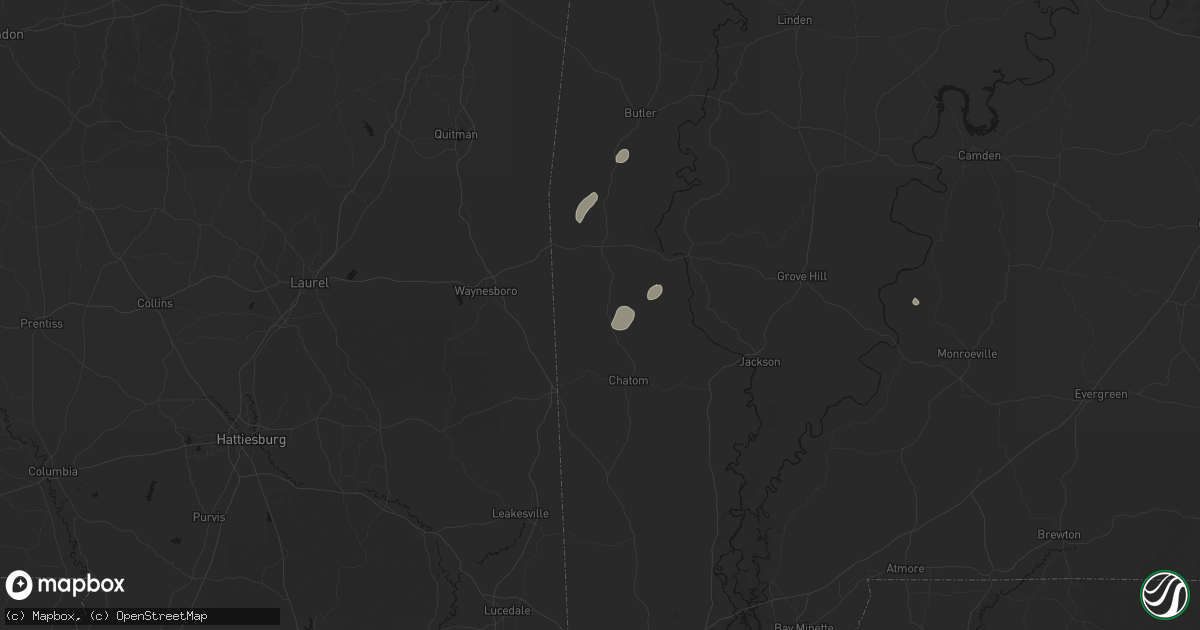 Hail map in Millry, AL on May 23, 2026