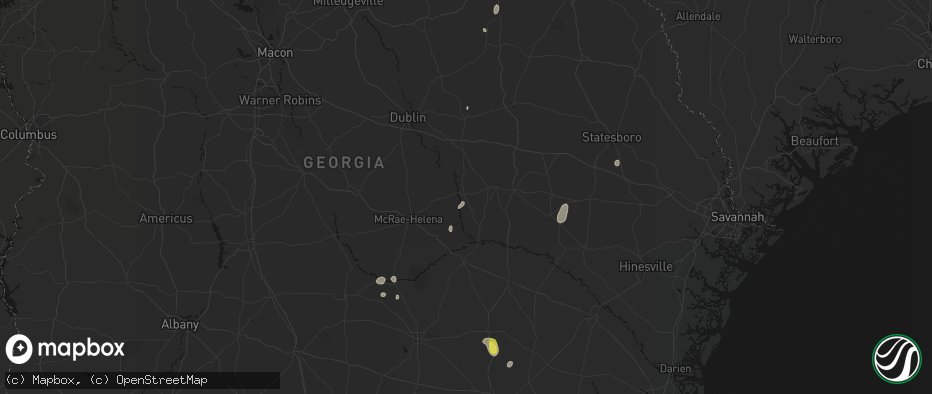 Hail map in Mount Vernon, GA on May 23, 2026