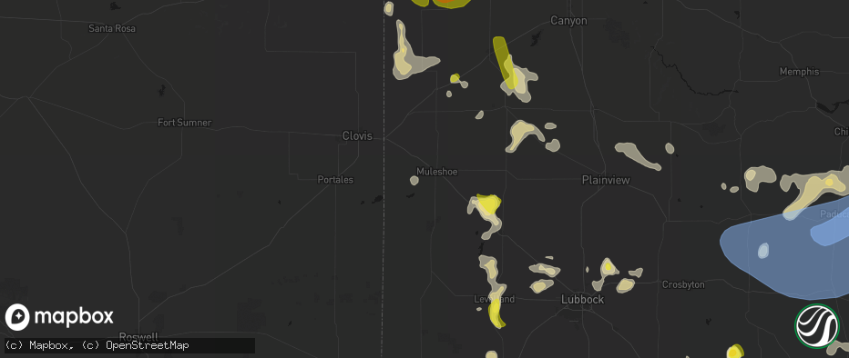 Hail map in Muleshoe, TX on May 23, 2026