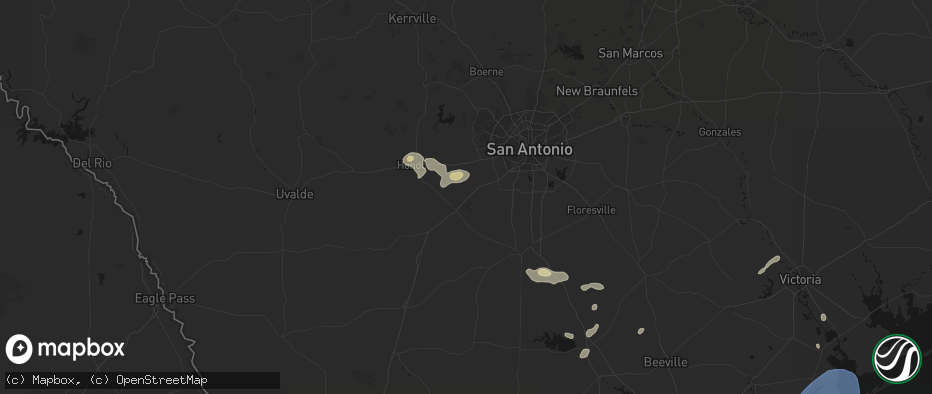 Hail map in Natalia, TX on May 23, 2026