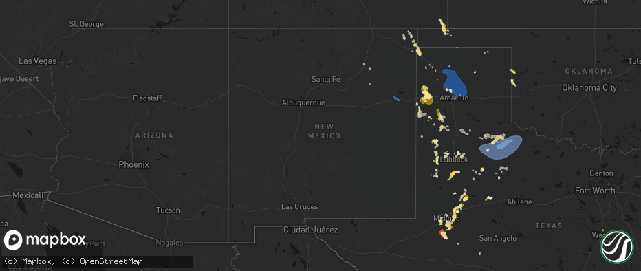 Hail map in New Mexico on May 23, 2026
