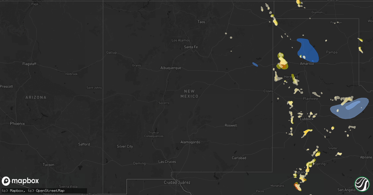 Hail map in New Mexico on May 23, 2026