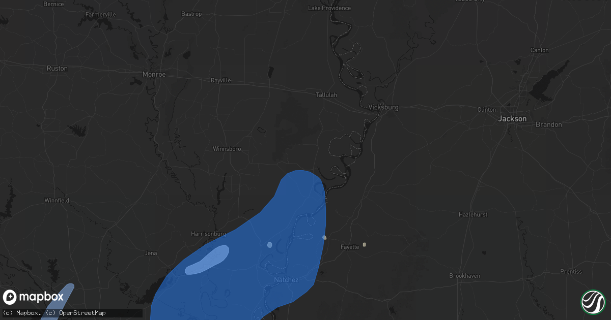 Hail map in Newellton, LA on May 23, 2026