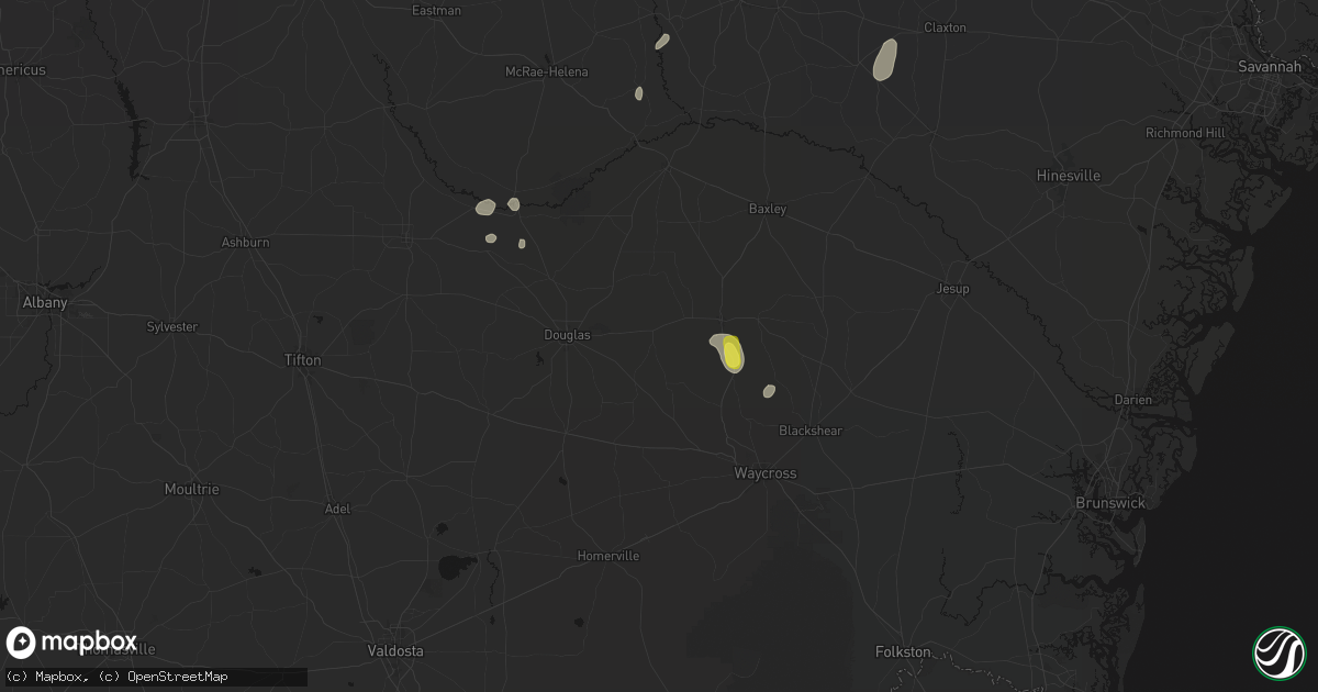 Hail map in Nicholls, GA on May 23, 2026