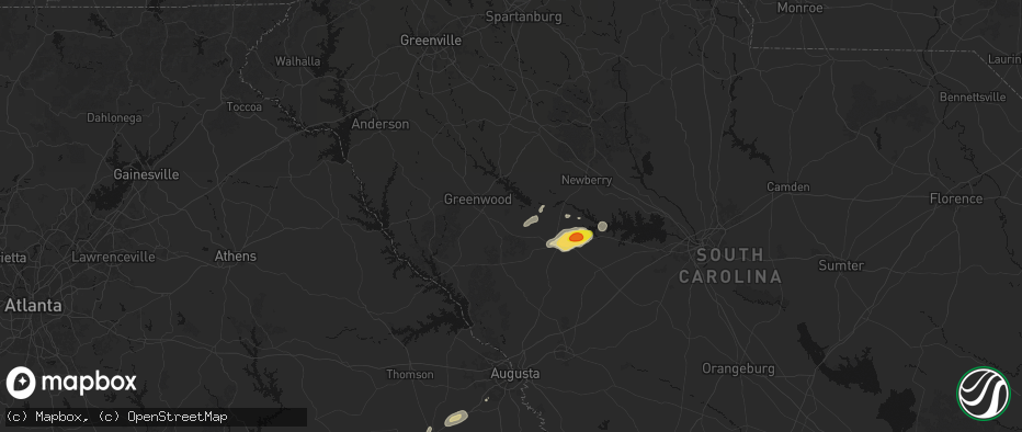 Hail map in Ninety Six, SC on May 23, 2026