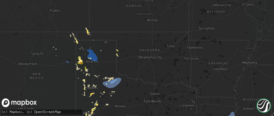Hail map in Oklahoma on May 23, 2026