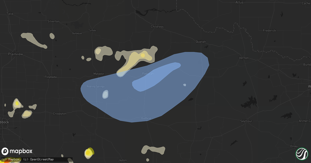 Hail map in Paducah, TX on May 23, 2026